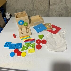 Colorful Wooden Montessori Educational Toy Set
